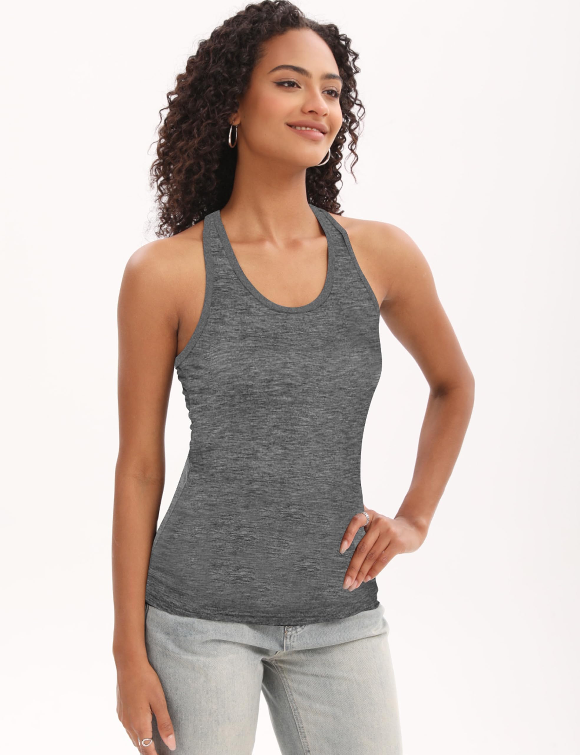 BQTQ 5 Pezzi Canotta Donna Tank Top Canotta Senza Maniche Canotta Sportiva da Donna Racerback Senza Maniche Top