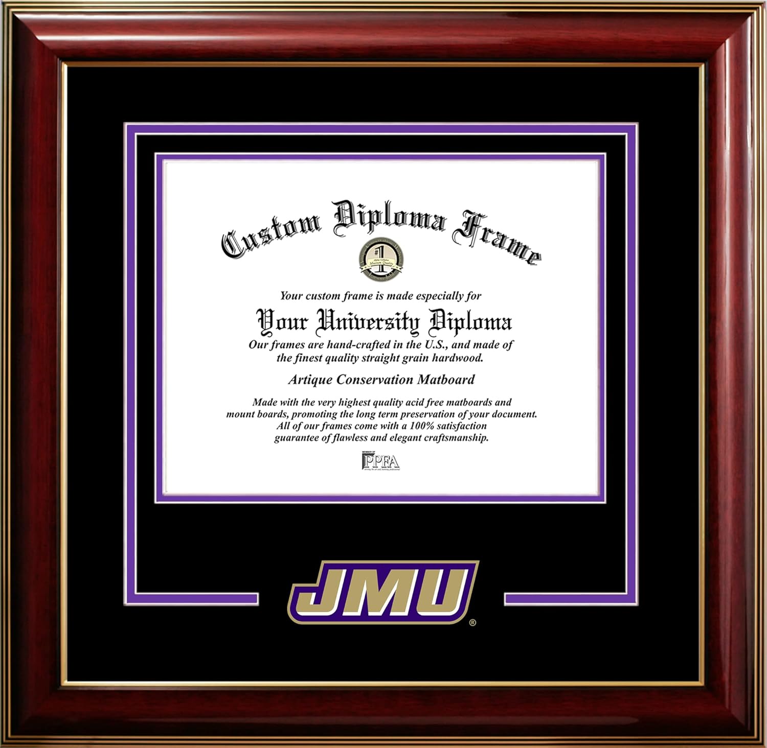 Campus Images James Madison Dukes 16w x 12h Classic Spirit Logo Diploma Frame