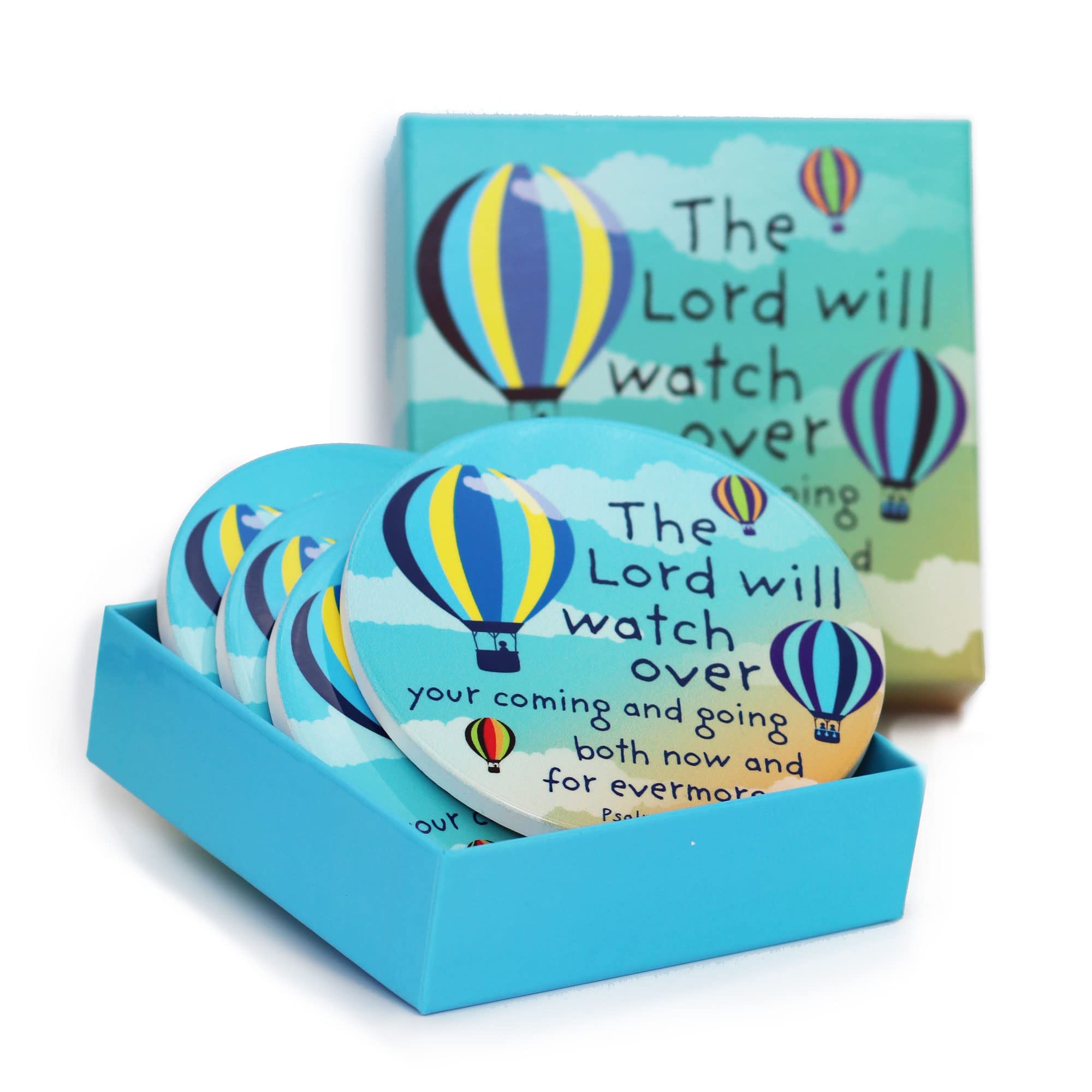 Christian Coasters, 4 Ceramic Coasters in a gift box