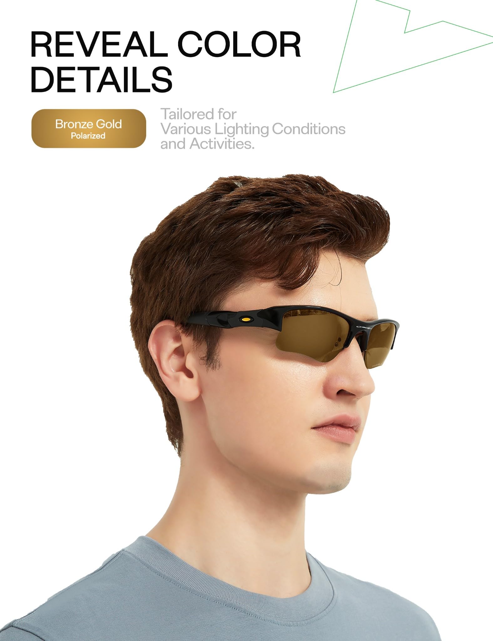 Mryok Lentes de repuesto para Oakley Fives Squared (4+1)² OO9238 54 mm, polarizado HD, protección UV, resistente a los impactos