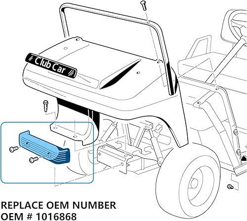 Miniatura 7 de Carros de golf DS parachoques delantero, se adapta a Club Car 1993 en adelante Gas y electricidad, 1016868