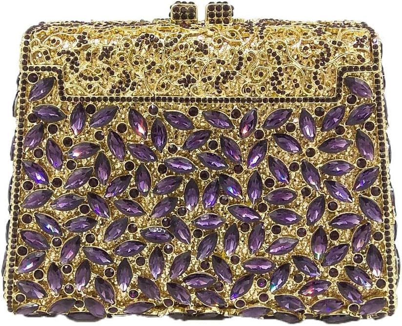 Boutique De FGG Crystal Clutch Purse for Women Formal Evening Handbags Rhinestone Clutch Bag Wedding Party Handbags,Mini