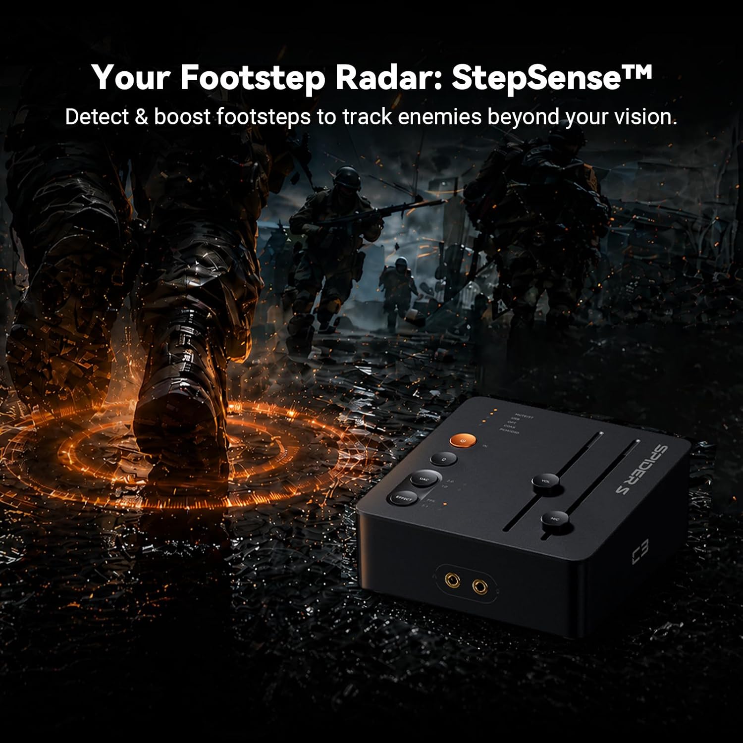 Fosi Audio C3 Gaming External Sound Card for PC, USB DAC/AMP with 7.1 Surround & Footstep Enhancement, Audio Equalizer & Desktop Volume Control, Headphone Interface for PS5 Switch FPS