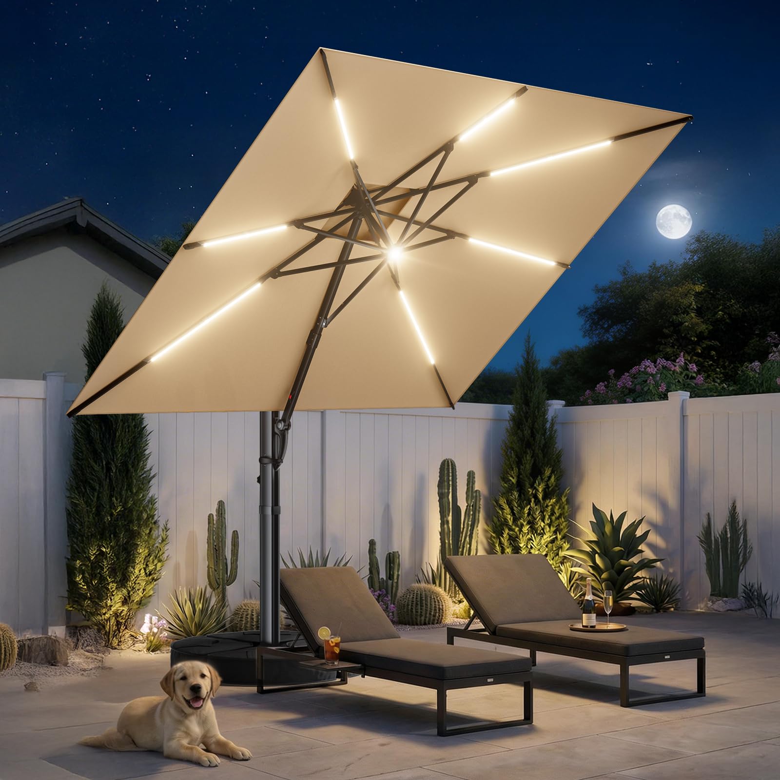 HOMSHADE 10ft Cantilever Patio Umbrella