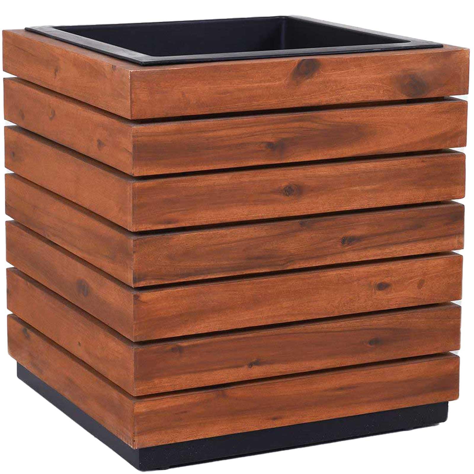 VIVANNO Pflanzkübel Blumenkübel Pflanzgefäß Eckig Braun 46x43 cm