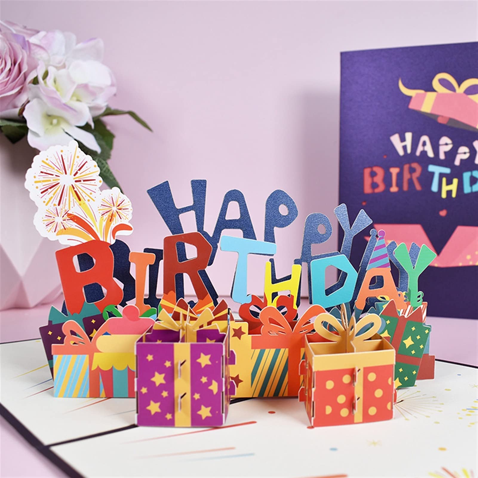 Geburtstagskarten Geburtstag 3D-Gruß-Karte Alles Gute ZUM Geburtstag Handgemachte Popup-Karte mit Umschlag für Mädchen Kinderfrau Geburtstag Geburtstagskarte