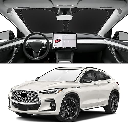 Miniatura 162 de Parasol de parabrisas de ajuste personalizado para Nissan Titan 2017-2024, bloquea los rayos UV y el calor, parasol de ventana delantera, fácil