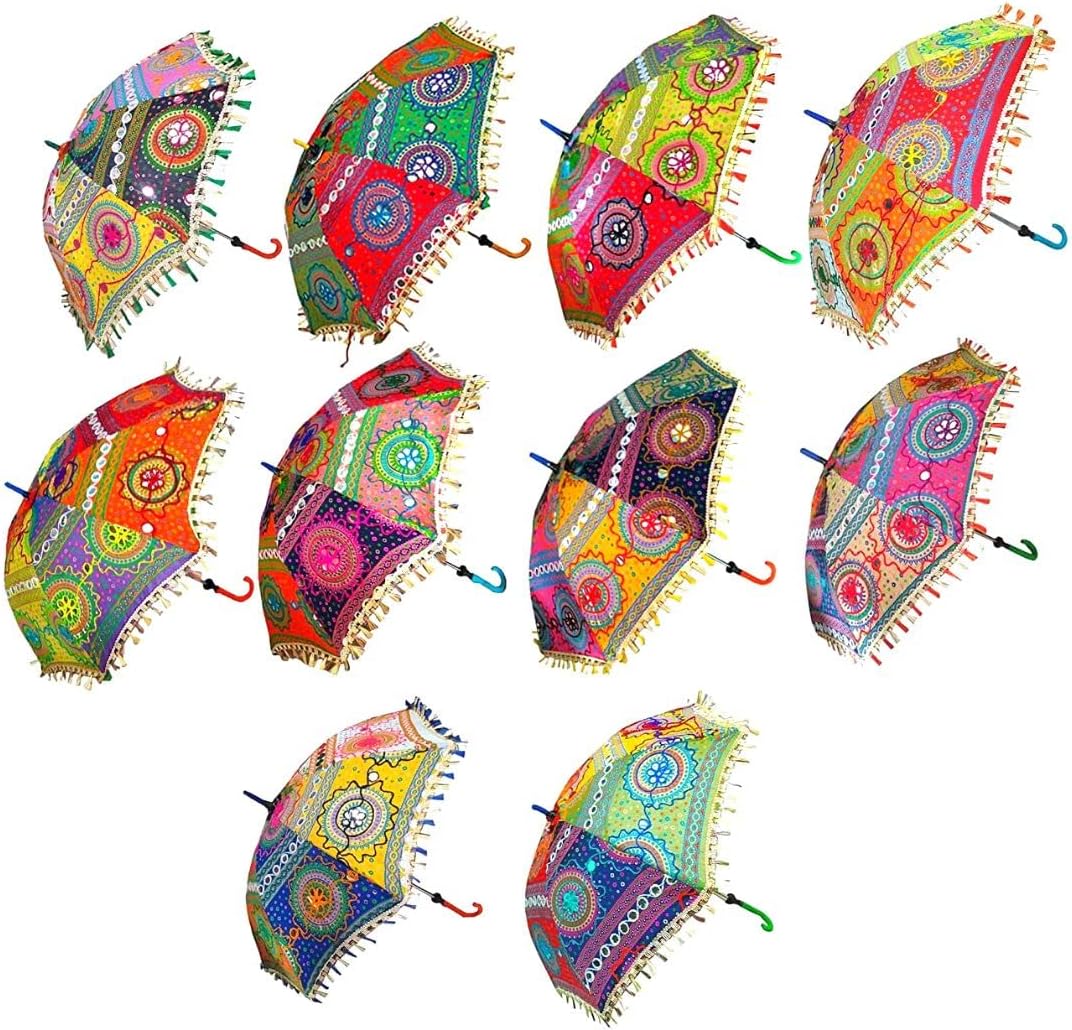 YOMNA Festival Decorative Umbrella Traditional Umbrella Use For Navratri and Marriage Decorations 1 PCS(multi Color)