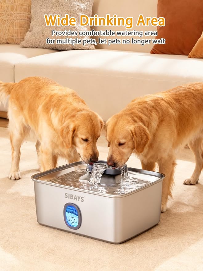 Fuente de Agua Automática para Mascotas SIBAYS 15L, Acero Inoxidable miniatura 7
