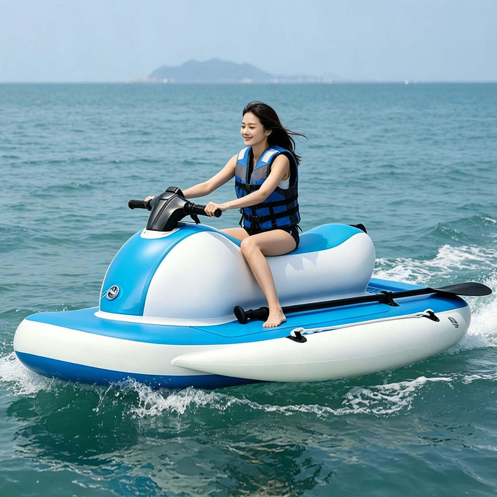 QFGain 500W Foldable Electric Boat | Detachable Underwater Scooter | Fishing & Diving Essential Boat+500W10A