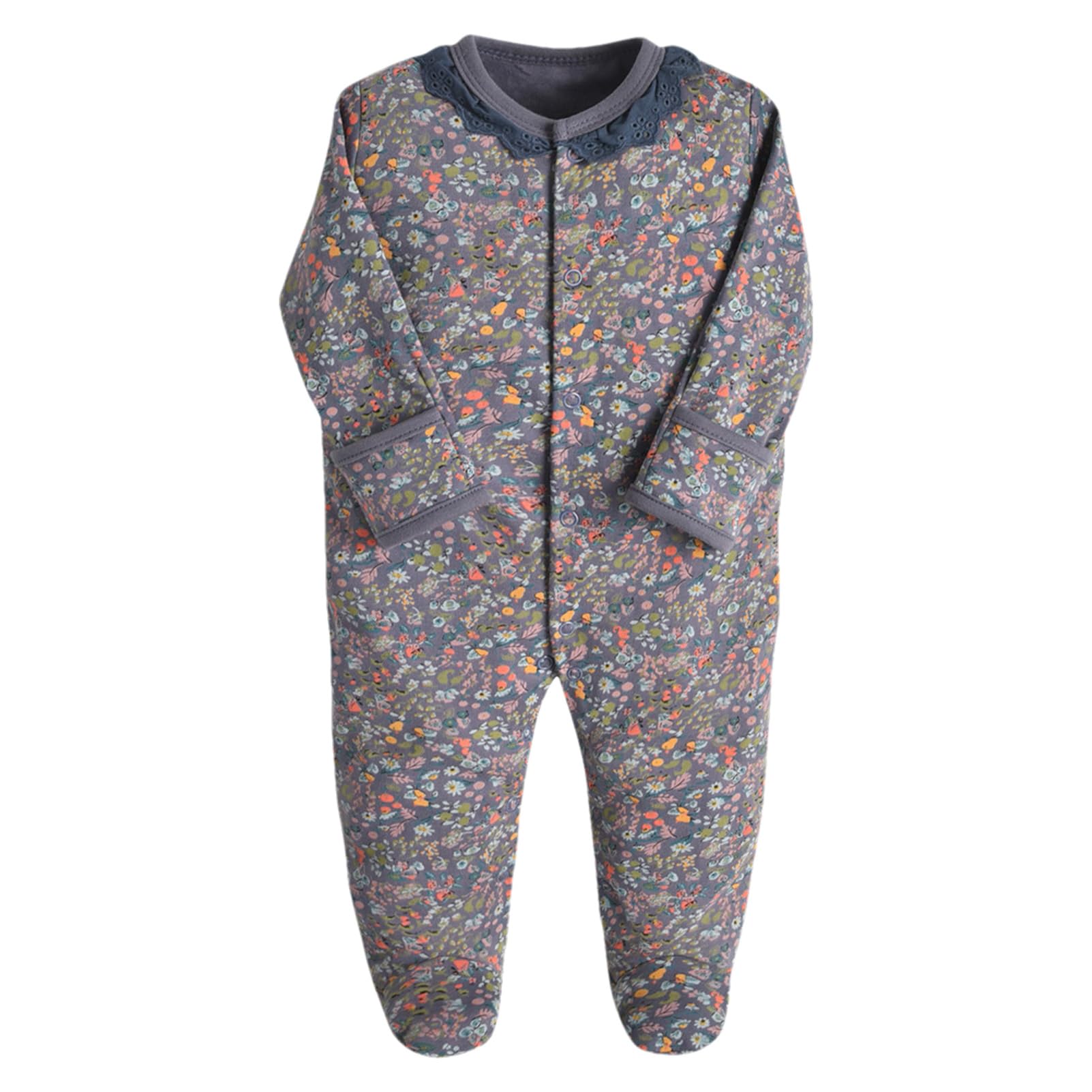 amropi Bebé Niñas Niños Mono Peleles Algodón Pijama Mameluco de Manga Larga Pack de 3 por 0-12 Meses