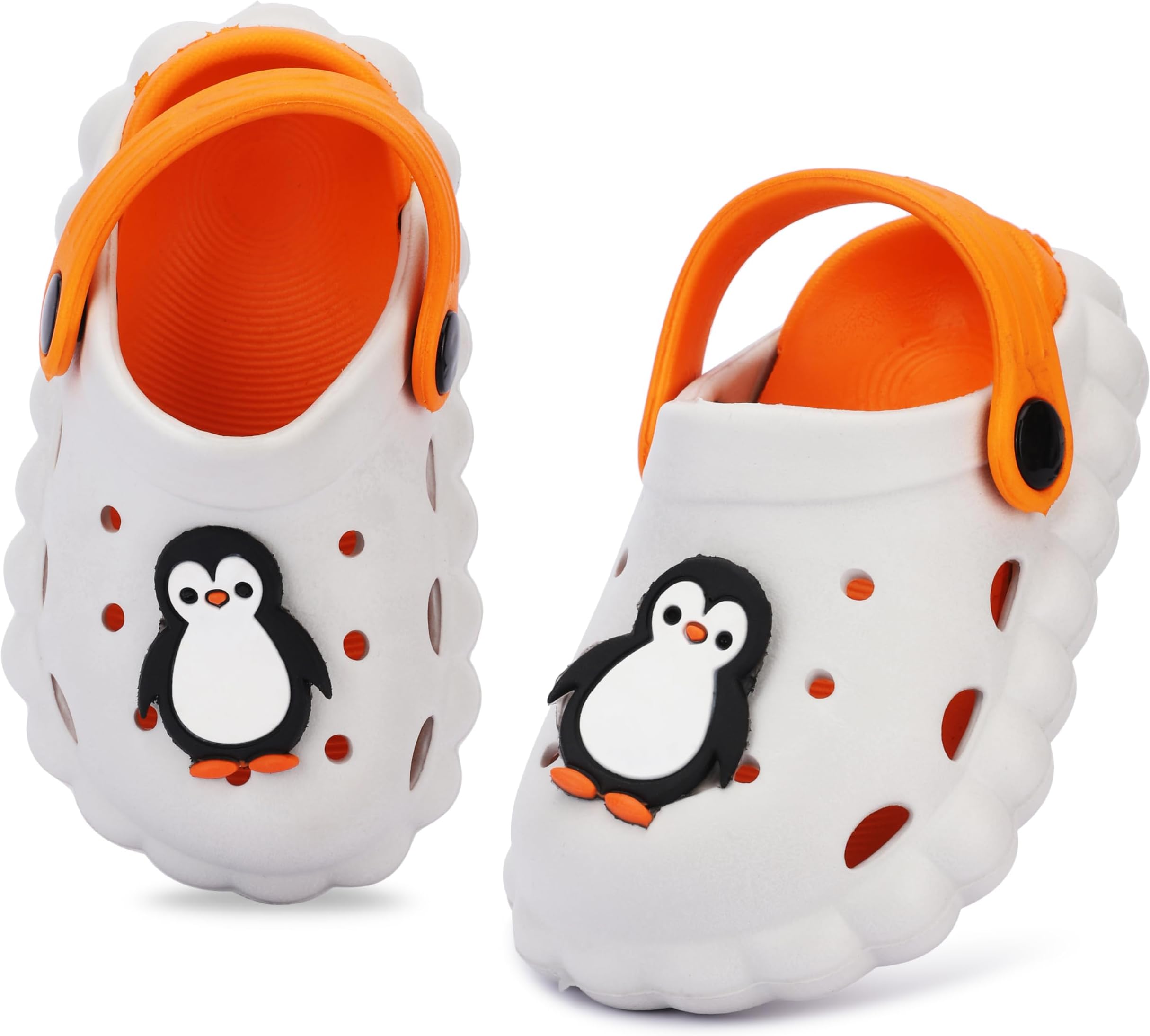 Little AngelToddler Clogs Slippers, 12 Months to 3 Years, Baby Boy, Waterproof, Lightweight, Cute Cartoon Penguin Design