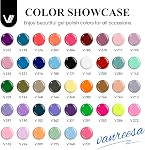 VANREESA 48 Pcs Gel Nail Polish Set 42 Couleurs Gel polonais avec 2 Pcs Base Coat Glossy & C'est pas vrai. & argent & Golden Top Coat Nail Kit Cadeaux pour les femmes filles Nail Art Salon à la maison