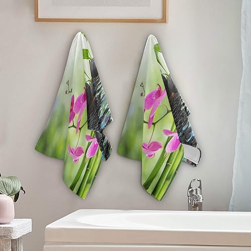 Miniatura 4 de 2 toallas de mano Zen Dao Orchid de piedra negra para baño, hotel, gimnasio, spa, cocina, multiusos, decoración del hogar, toallas y paños faciales