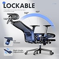 Vista 7 de FLEXISPOT Ergonomic Office Chair with Footrest, Mesh High Back Computer Chair, Home Office Desk Chairs, with Adjustable Lumbar Support/4D