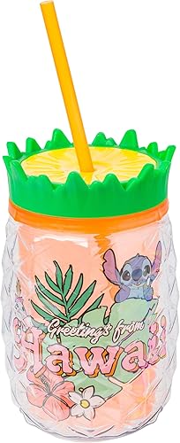 Miniatura 21 de Silver Buffalo Disney Lilo y Stitch Botella de agua con rastreador de hidratación Stay Cool Schedule, de plástico, con tapa de cierre, correa y