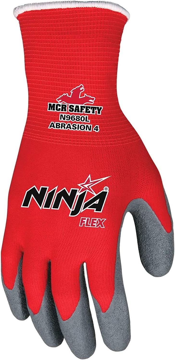 Memphis N9680 Red Ninja Flex Gloves, 15 Gauge, Size Medium, (12 Pair)