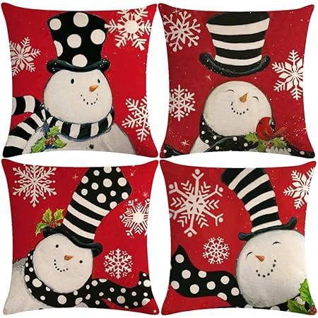 snowman pillow cases