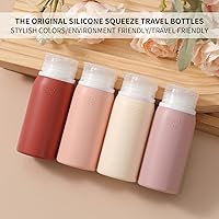 Vista 28 de Muslish Paquete de 21 botellas de viaje para artículos de tocador, recipientes de silicona a prueba de fugas que cumplen con la TSA para champú