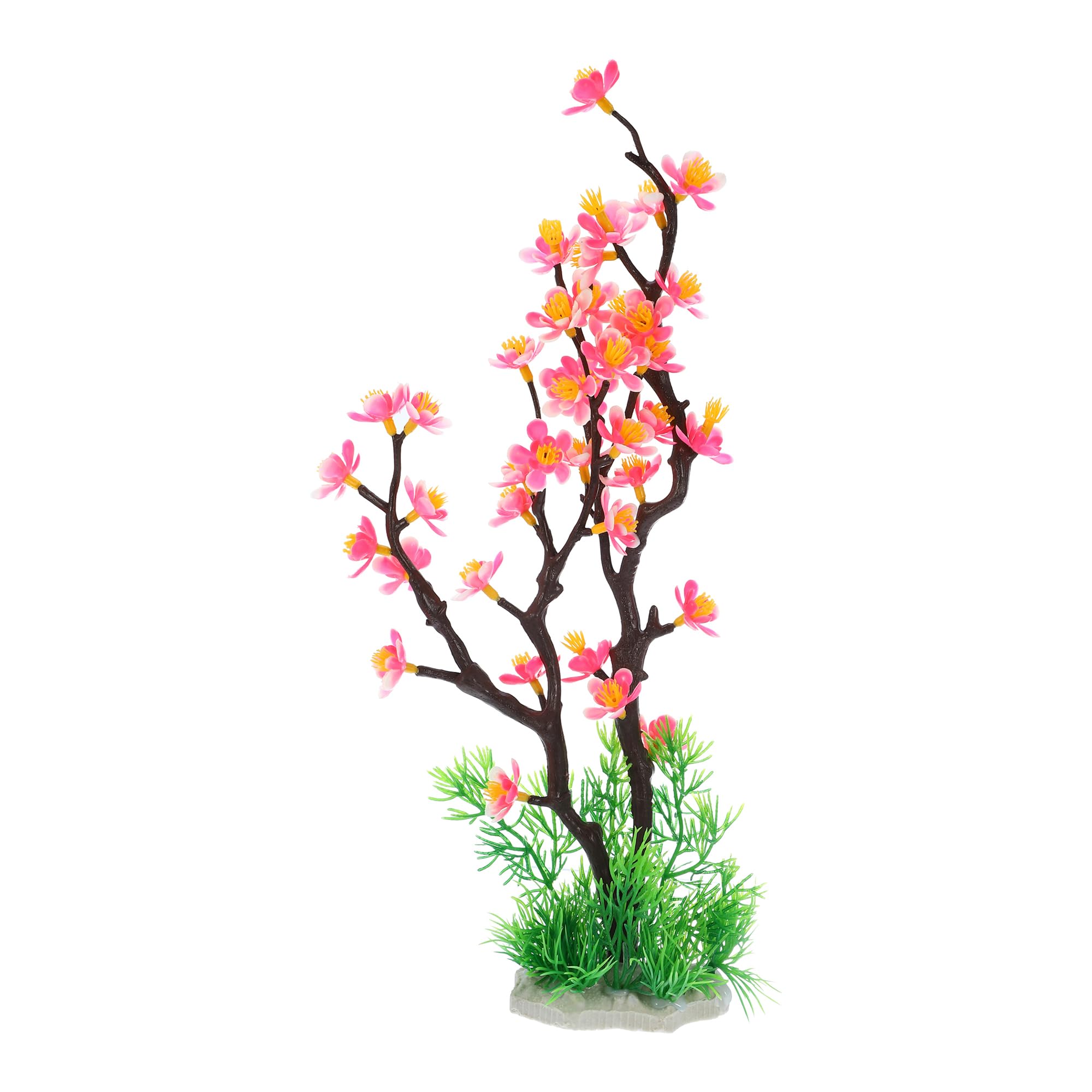 CAPASTEC Aquarium Plastic Plants, Mini Aquarium Decorations PE Ceramics Plants for Aquarium 12.8Inch (Pink)