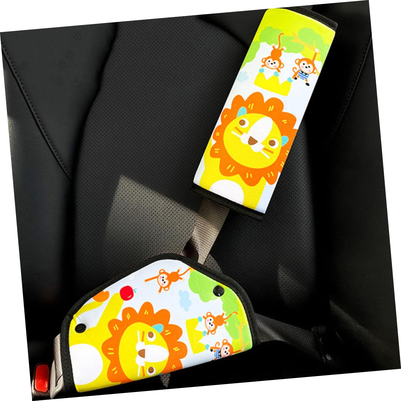 MAGICLULU 4 Set Cuscino Protettivo per Cintura Sicurezza per Imbottitura e Design Carino per Comfort Adatto per Diverse Età Facile da Installare e Sicuro Durante