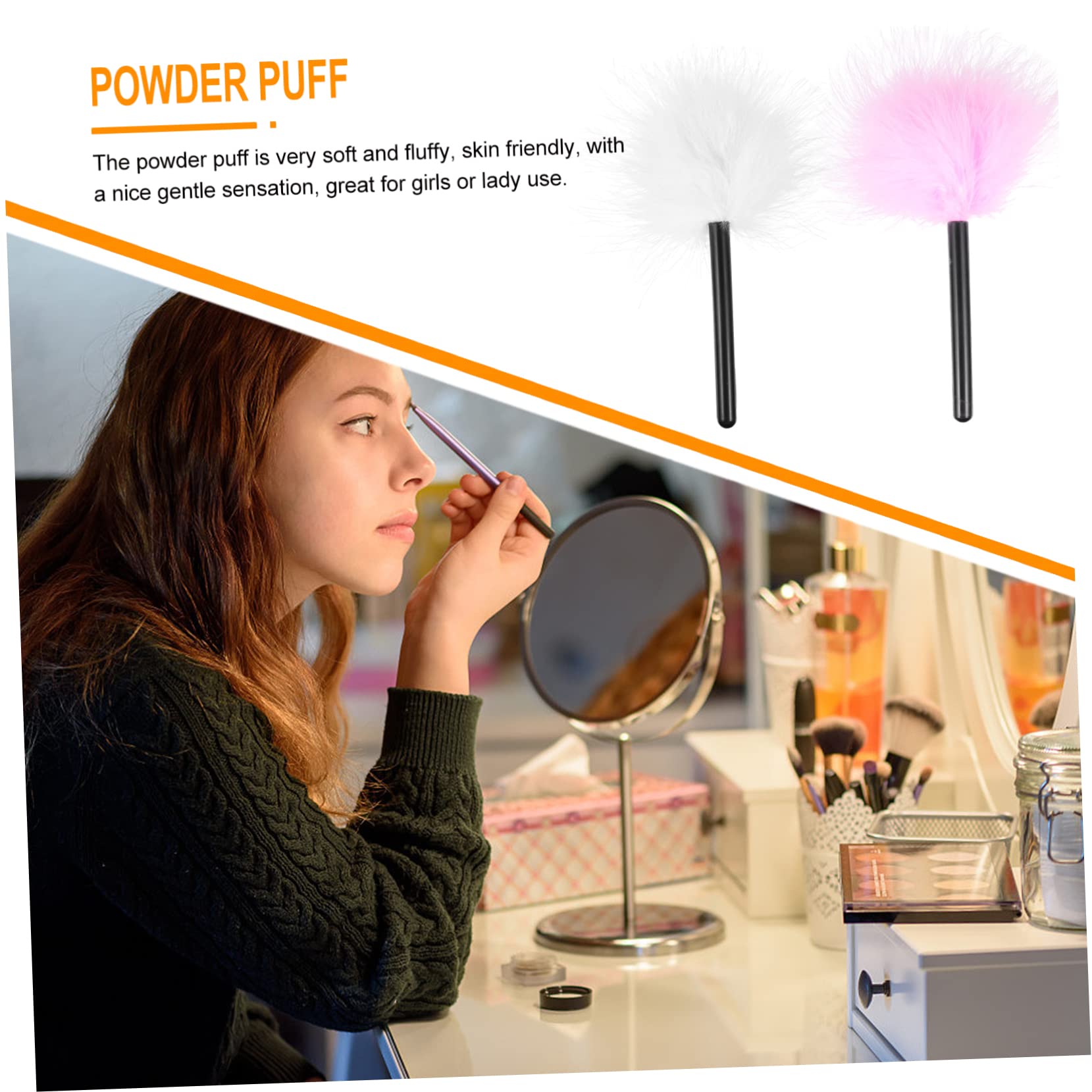 LIFKOME Facial Powder Puff 2pcs Pack Fluffy and Soft for Loose Powder Application