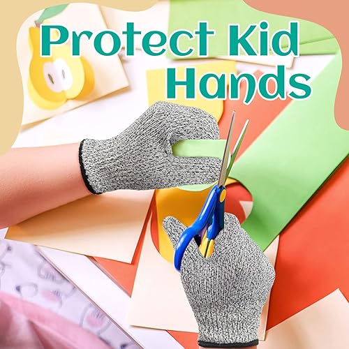 Miniatura 2 de Evridwear Guantes resistentes a cortes para niños de 10 a 13 años, guantes de corte de protección de nivel 5, de grado alimenticio para cocinar,