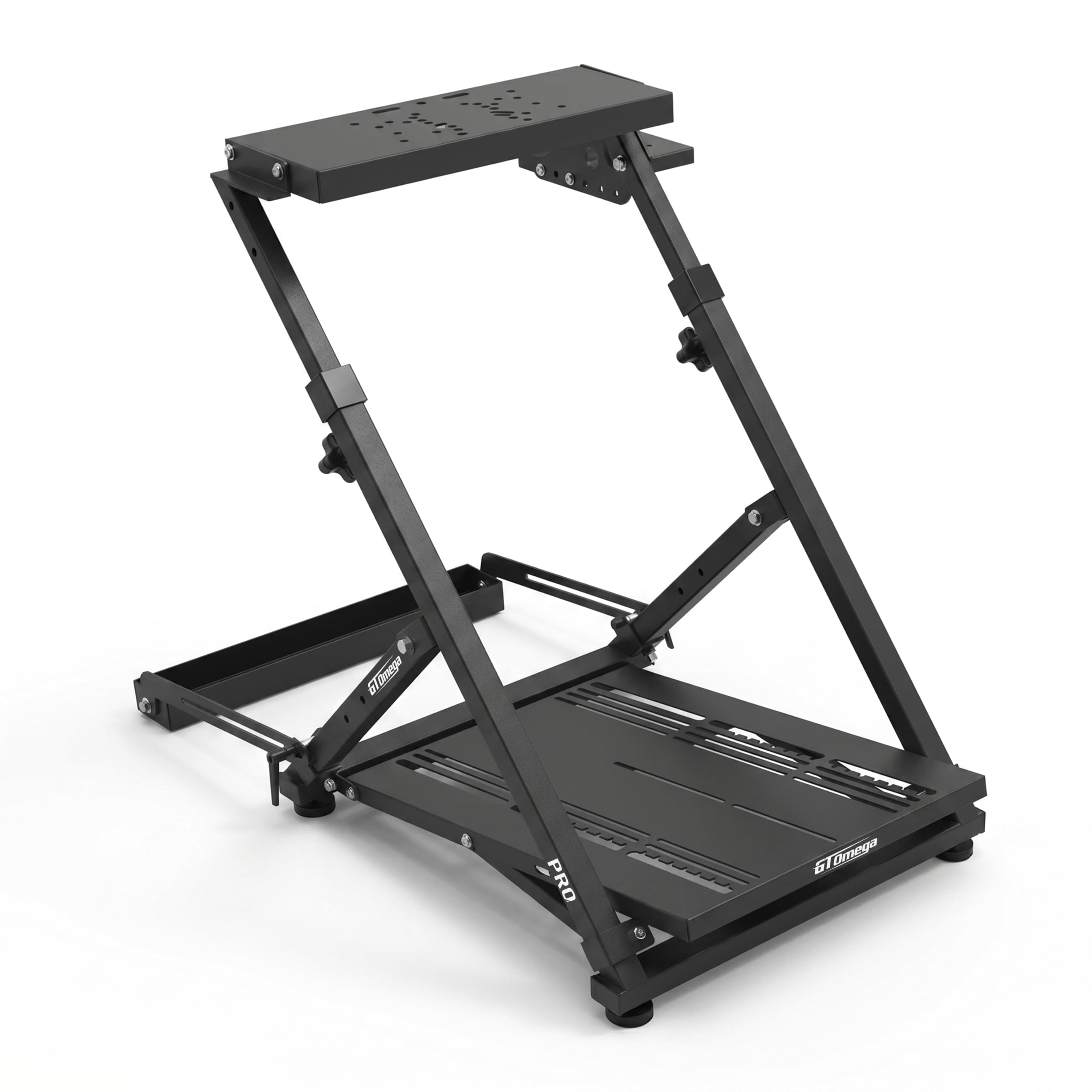 GT Omega PRO Wheel Stand – Robuster Y-Rahmen mit verstärktem Pedalplatte, inkl. Schalthebel-Halterung & Chair Link, leicht faltbar und platzsparend