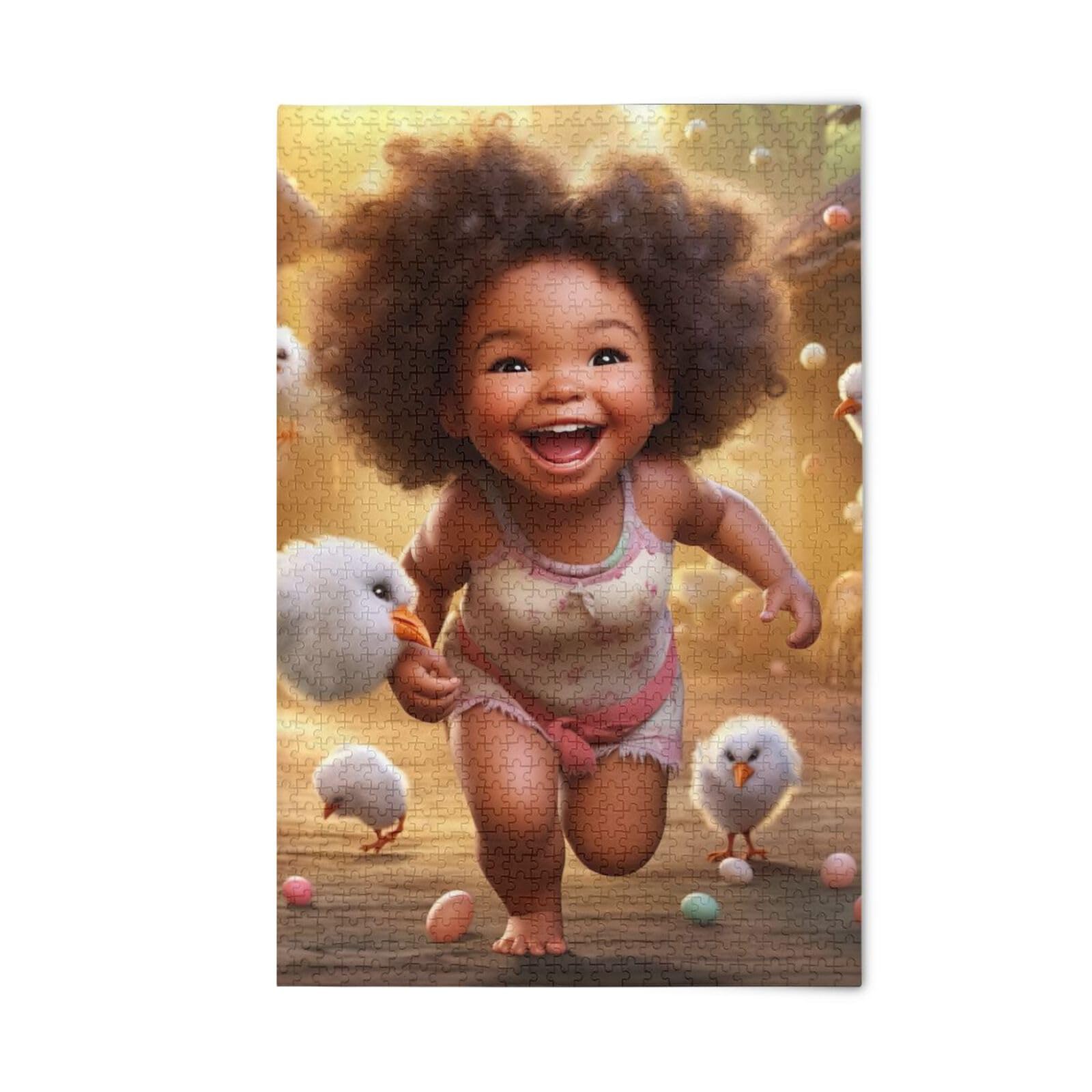 500 Piece Jigsaw Puzzle For Adults & Kids - African American Black Girl Art, With Storage Bag