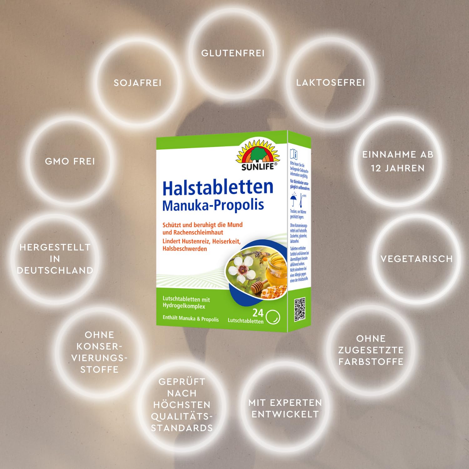 Sunlife Manuka - Pastillas de propóleo, 24 g, 138002