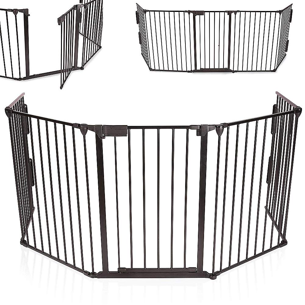Rejilla protectora para chimenea, parque infantil con puerta de seguridad, rejilla para perros independiente, sin agujeros, rejilla protectora para chimenea, rejilla protectora para perros plegable