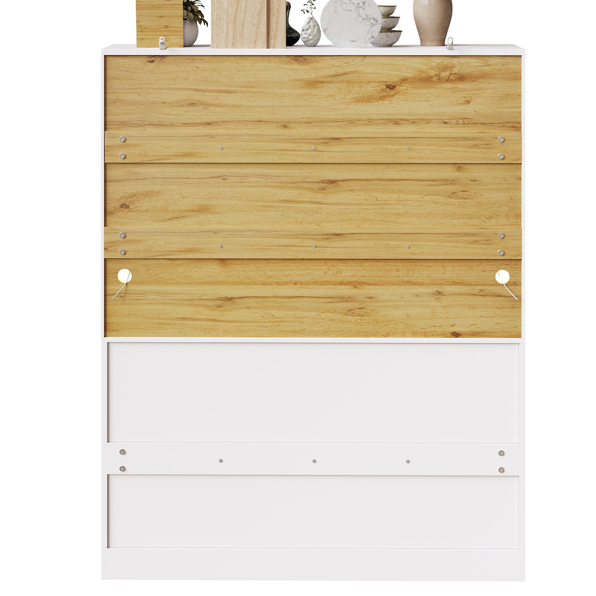 Armadietto da cucina, 140 x 40 x 175 cm, alto buffet, armadietto da cucina con ripiani regolabili, credenza con illuminazione a LED, colori luce variabili (bianco)