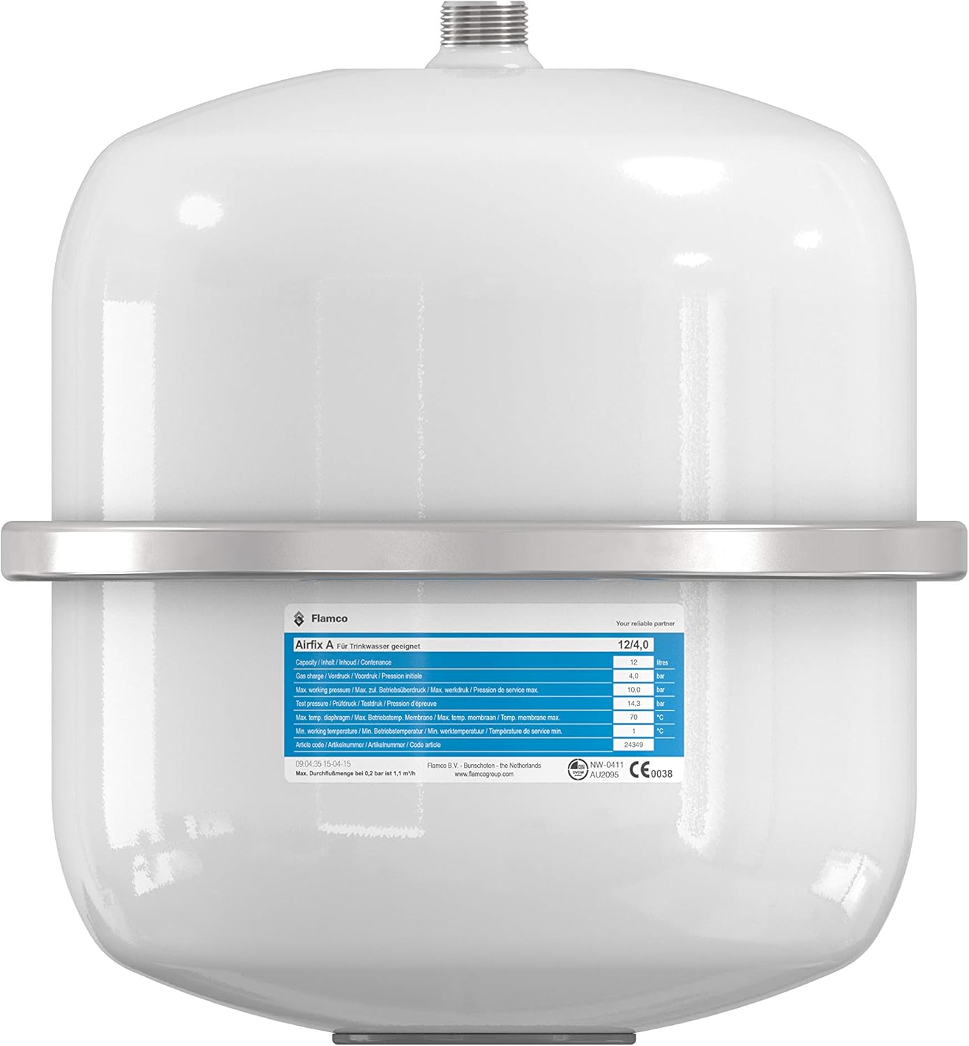 Flamco 24349 Airfix A 12 L / 4 Bar Vessel Expansion Tank for Service