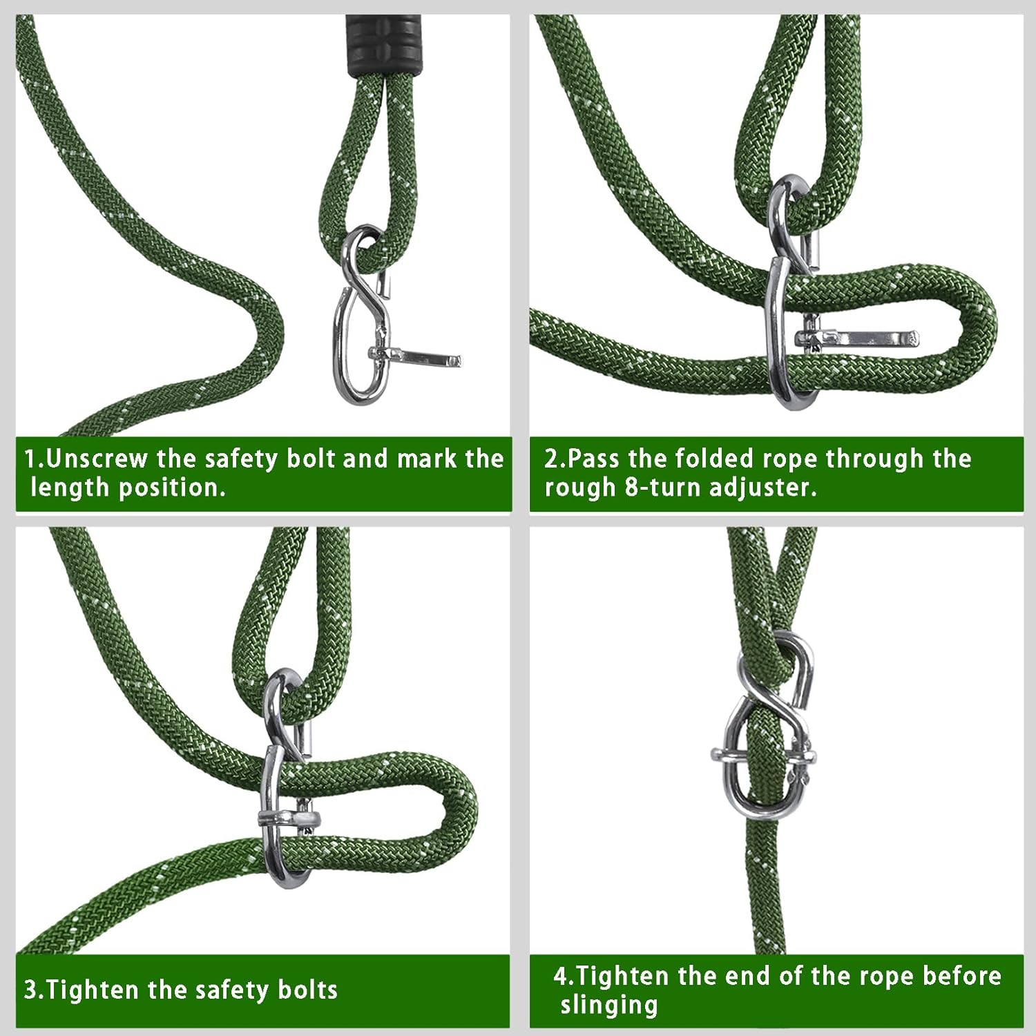 Tree Swing Ropes Heavy Duty, Adjustable Extendable Hammock Hanging Straps for Outdoor Swings Hammock Playground Set Accessories, 3.3Ft(40") of 2Pack, Green 5 71TFJhs6vwL. AC SL1500