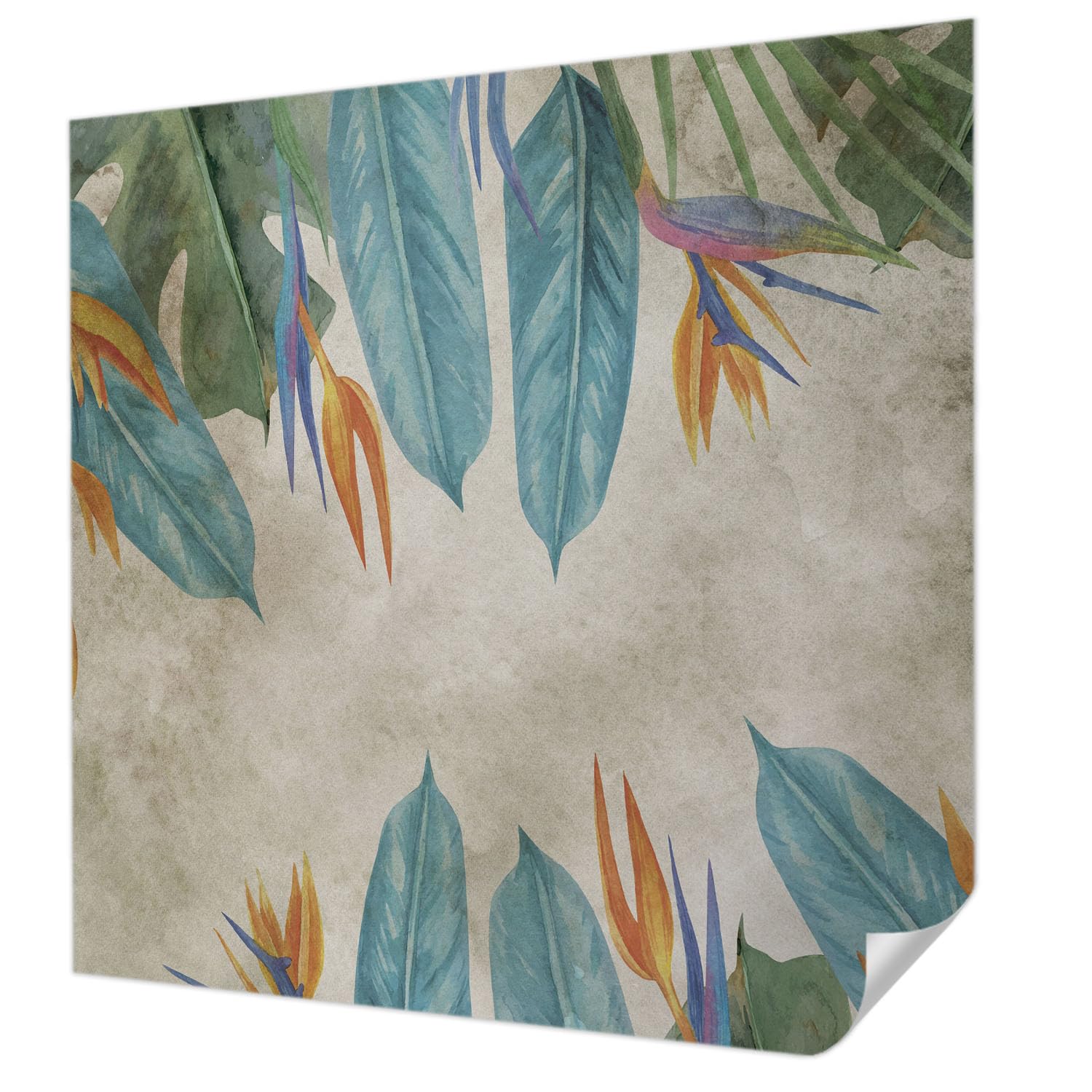 Papier peint autocollant fleurs tropicales 250x250 cm