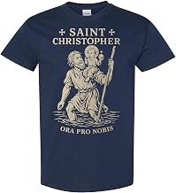 Decal Serpent Saint Christopher Pray for Us Catholic T-Shirt – Christian Faith Apparel – 100% Cotton Unisex Tee