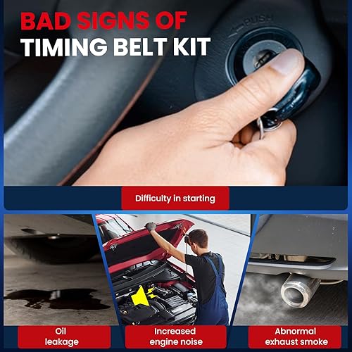 Miniatura 8 de MOCA Kit de correa de distribución y bomba de agua para Audi TT Quattro 2.0L y 05-09 para Audi A4 Quattro 2.0L y 07-10 para Volkswagen Eos 2.0L y
