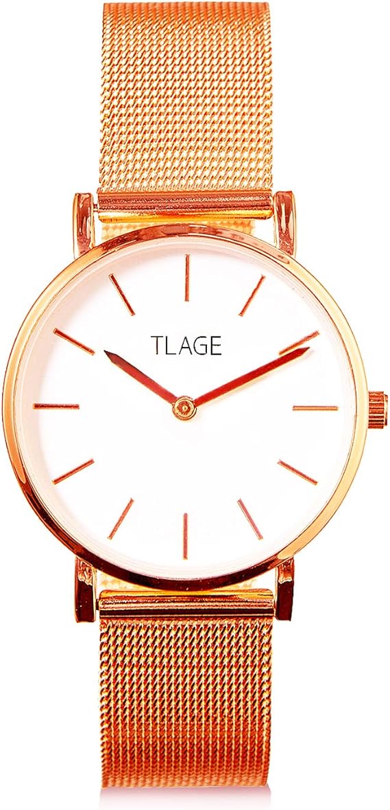 Amazon Tlage Amazon限定ブランド レディース 腕時計 おしゃれ クラシック シンプル 女性 時計 ビジネス 日本製クォーツ Watch For Women 32mm ピンクゴールド レディース腕時計 腕時計 通販