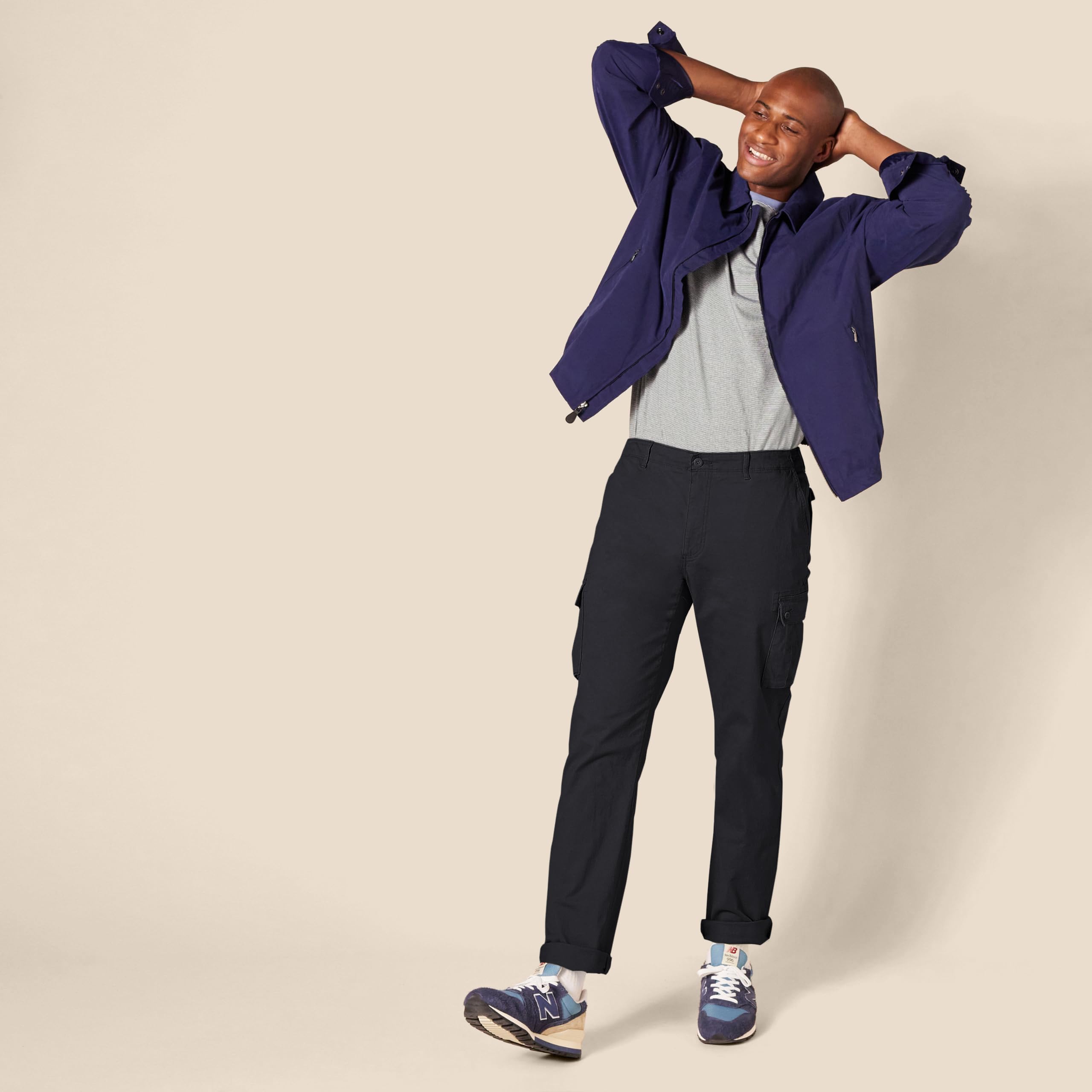 Amazon Essentials Hombre Pantalón Cargo, elástico y de Corte Ajustado (Disponible en Tallas Grandes y Largos Especiales)