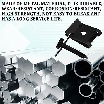 M4.2 Fender Liner Screw Bolts U-Nut Clips Kit, Automotive Body Hex Head Screw U Clips Fastener Set, Universal Bolts and Nuts U Clamp Kit for Engine Splash Shield Bumper Radiator Hood(25Sets)