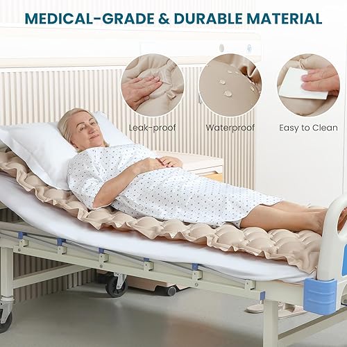 Miniatura 7 de Kekoy Almohadilla de colchón de presión de aire alterna para cama y silla reclinable, diseño antideslizante mejorado, cojín de alivio de presión y