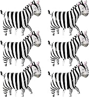 Vista 71 de 9 Pcs Zebra Elephant Jungle Safari Balloons Foil Helium Monkey Lion Zebra Giraffe Leopard Crocodile Bee Fox Shaped Animal Balloons for Wildlife