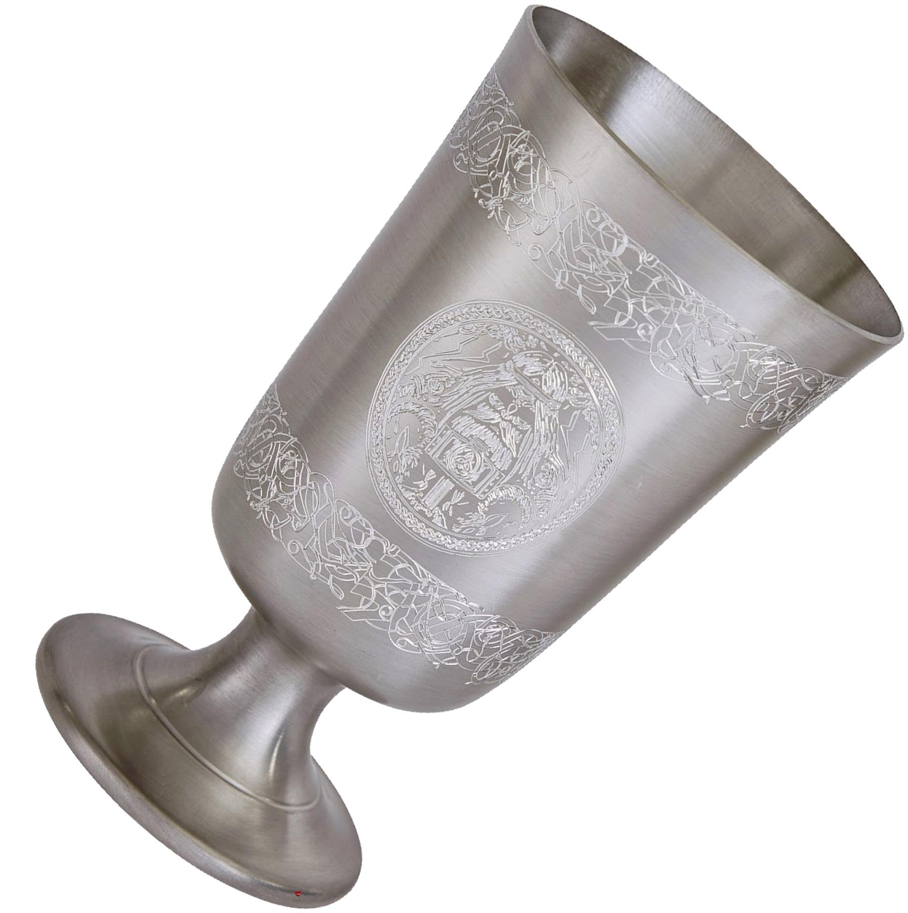 I LUV LTD Thor Vichingo Calice Calice Goffrato con Design Vichingo e L'icona di Thor Intorno al Corpo Antico Fine Perfetto per L'incisione