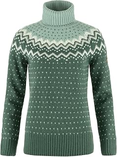 Fjallraven F84792679-674S Övik Knit Roller Neck W Deep Patina-Misty Green S