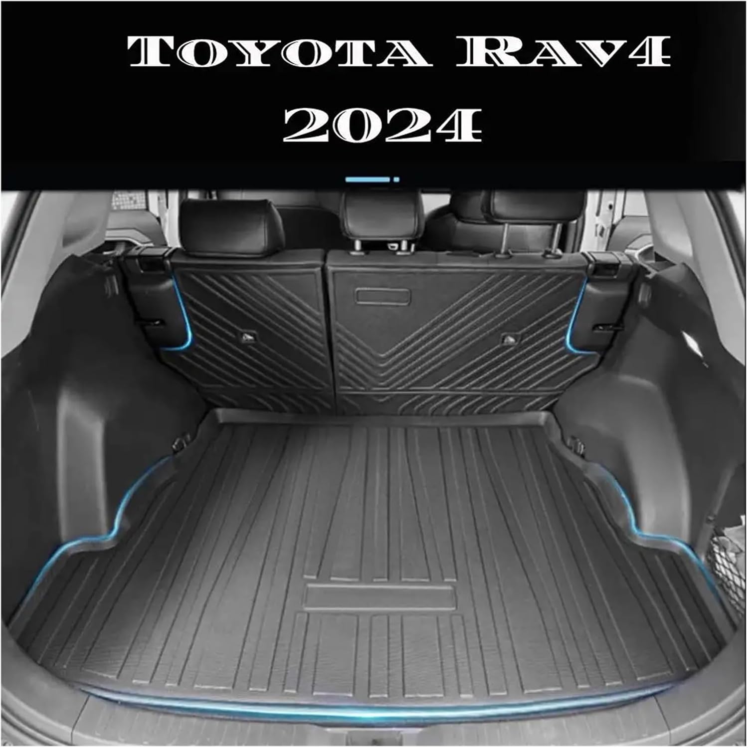 Car Floor Mat and Cargo Liner +Backrest Mat 2024 Compatible with Toyota Rav4 Floor Mats Trunk Liners Back Seat Cover TPE Mat(RAV4 LHD,Gasoline)