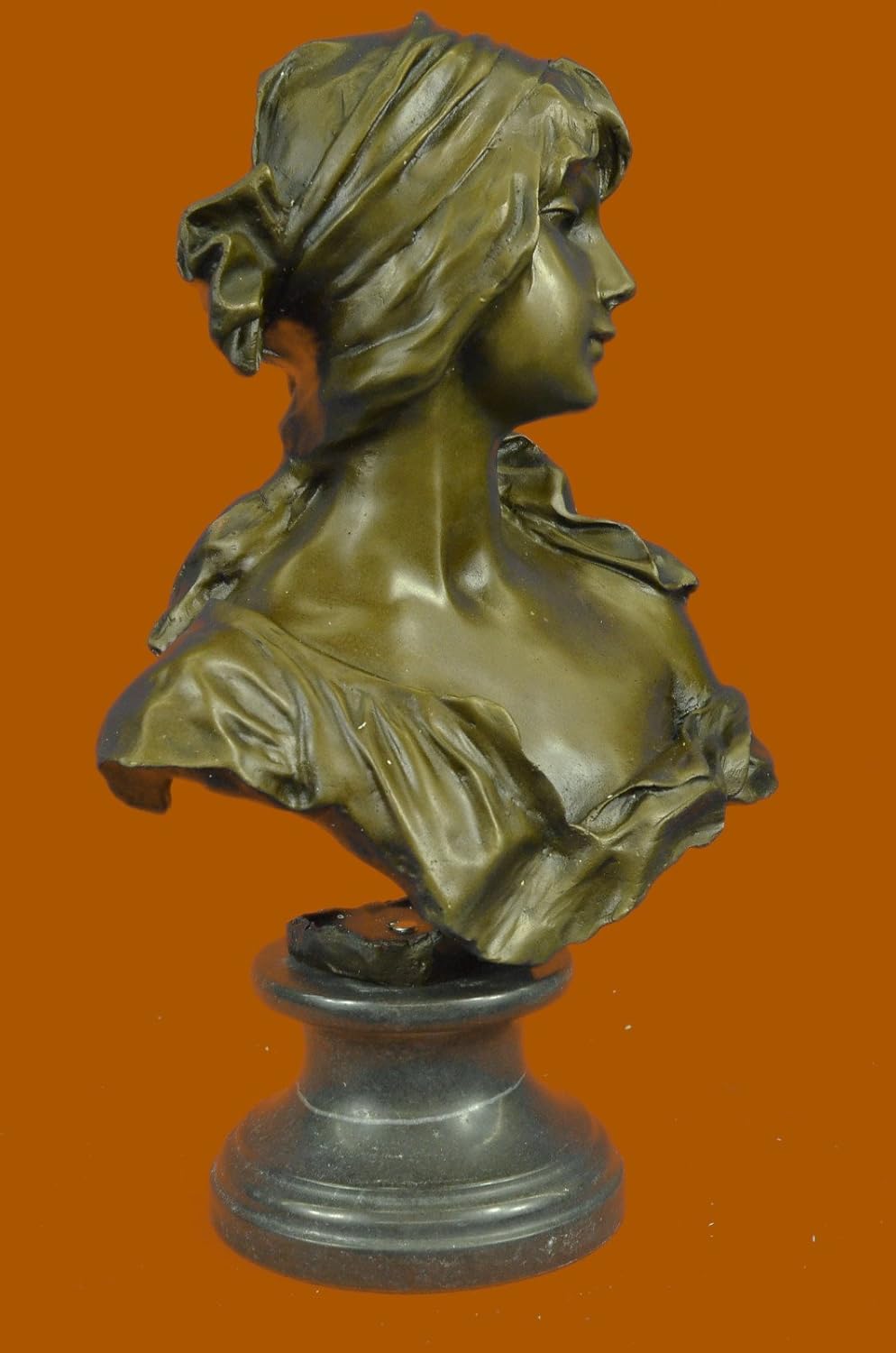 Victorian Nude Female Bust Art Nouveau Deco Bronze Marble Sculpture Figure