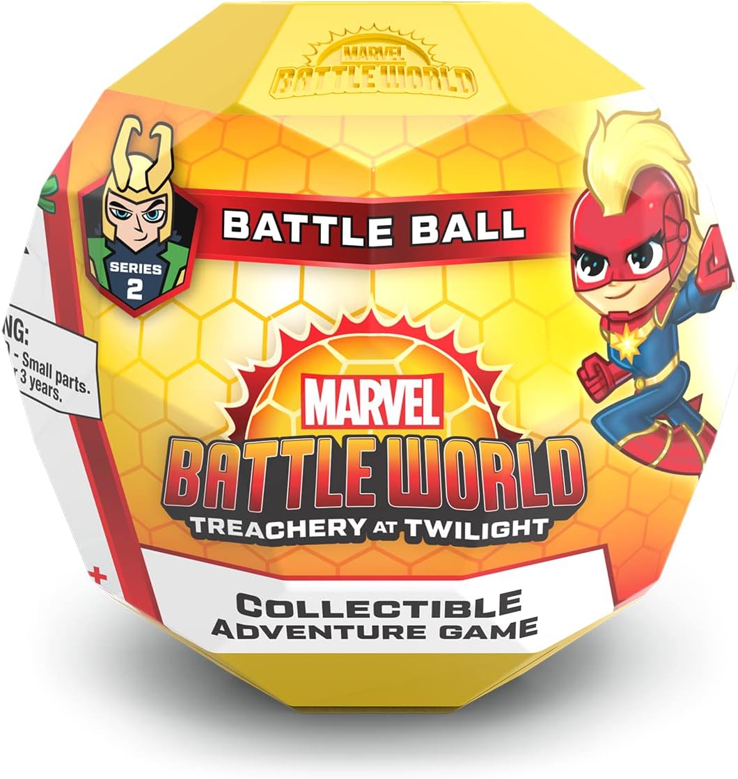 MARVEL BATTLEWORLD: SERIES 2 – TREACHERY AT TWILIGHT BATTLE BALL – Gioco Cooperativo Collezionabile Con Oltre 30 Personaggi, Nuove Carte Battaglia 'Loki's Trick' - 5