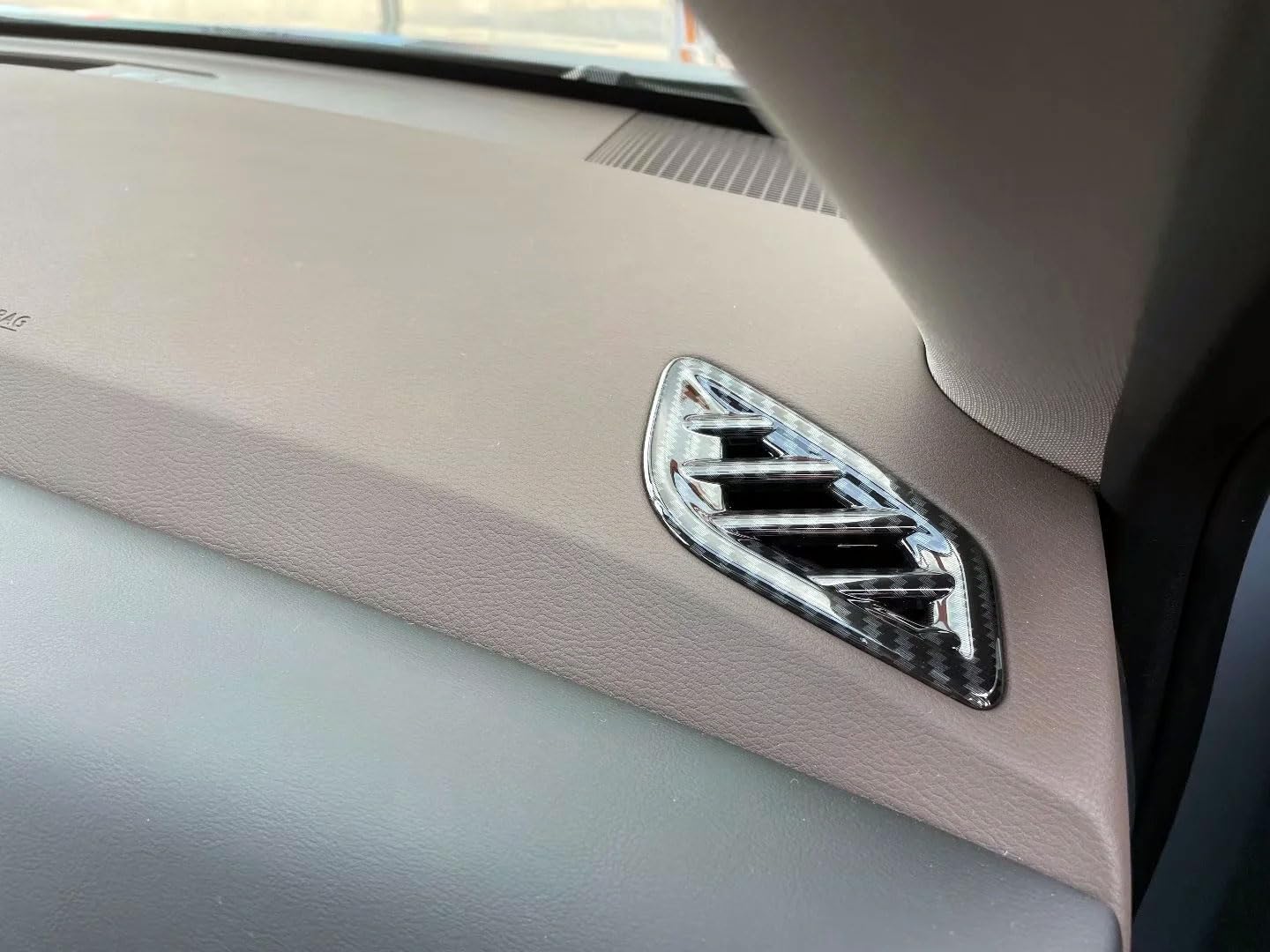 Upper Air Vent Cover Trims Compatible with Nissan Rogue 2021 2022 2023 2024 2025 2026 Dashboard Air Vent Trims Wind Outlet Cover Interior Car Accessories ABS 1PC (Carbon Fiber Style)