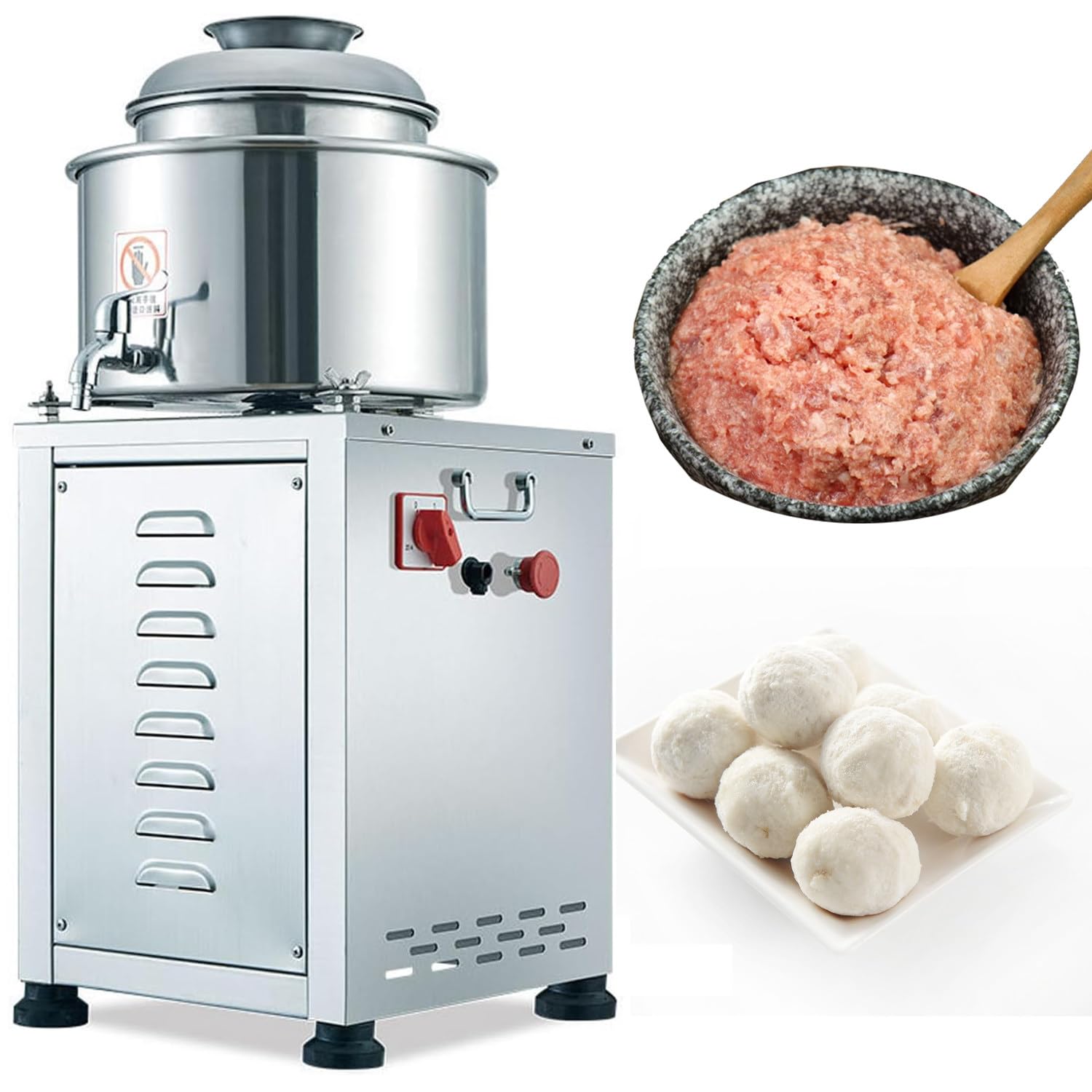 Picadora Eléctrica De Albóndigas con Cuchillas Dobles para Un Picado Eficiente, Ideal para La Elaboración Casera De Pescado Y Albóndigas.