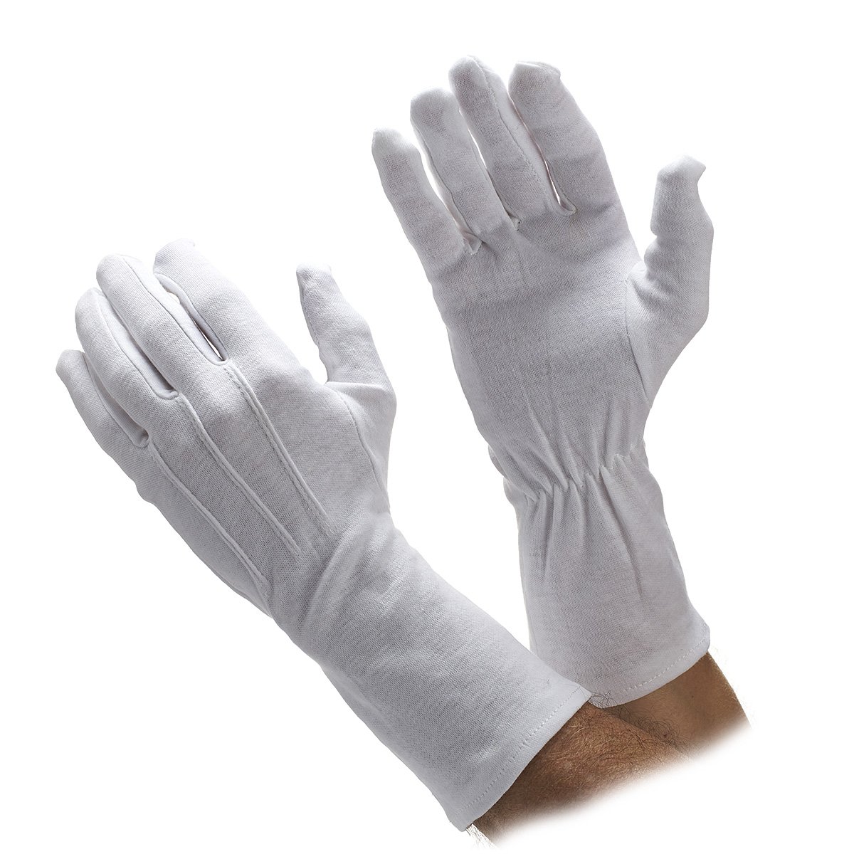 Extra-Long Cotton Gloves - Black or White